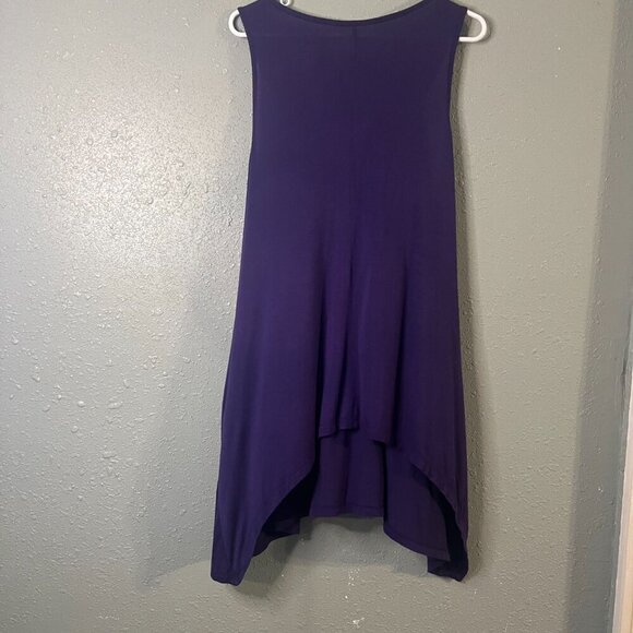 Lane Bryant Purple Tank Top With Silver Beads & Silver Glass Square Beads 18/20 - Picture 2 of 6